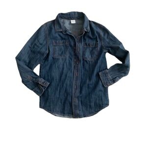 Crazy 8 | Long Sleeve Button Down Shirt Top Denim Blue Chambray M